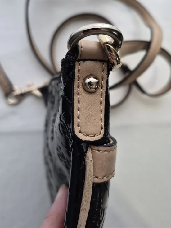 GUESS Reiko Black Patent Crossbody - Picture 9 of 11